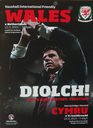 Wales v Netherlands: 13 November 2015